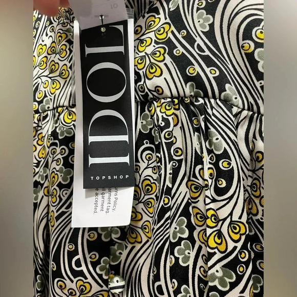 Topshop IDOL paisley mini dress in multi w/ long puff sleeves size 6 NWT Womens - Picture 14 of 14